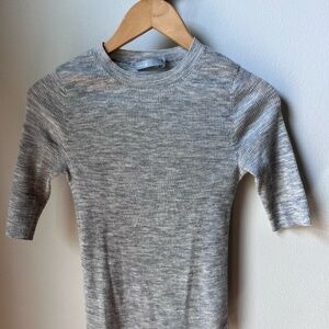 Vince 100% merino wool ribbed sweater; gray; Size small; thin and lightweight